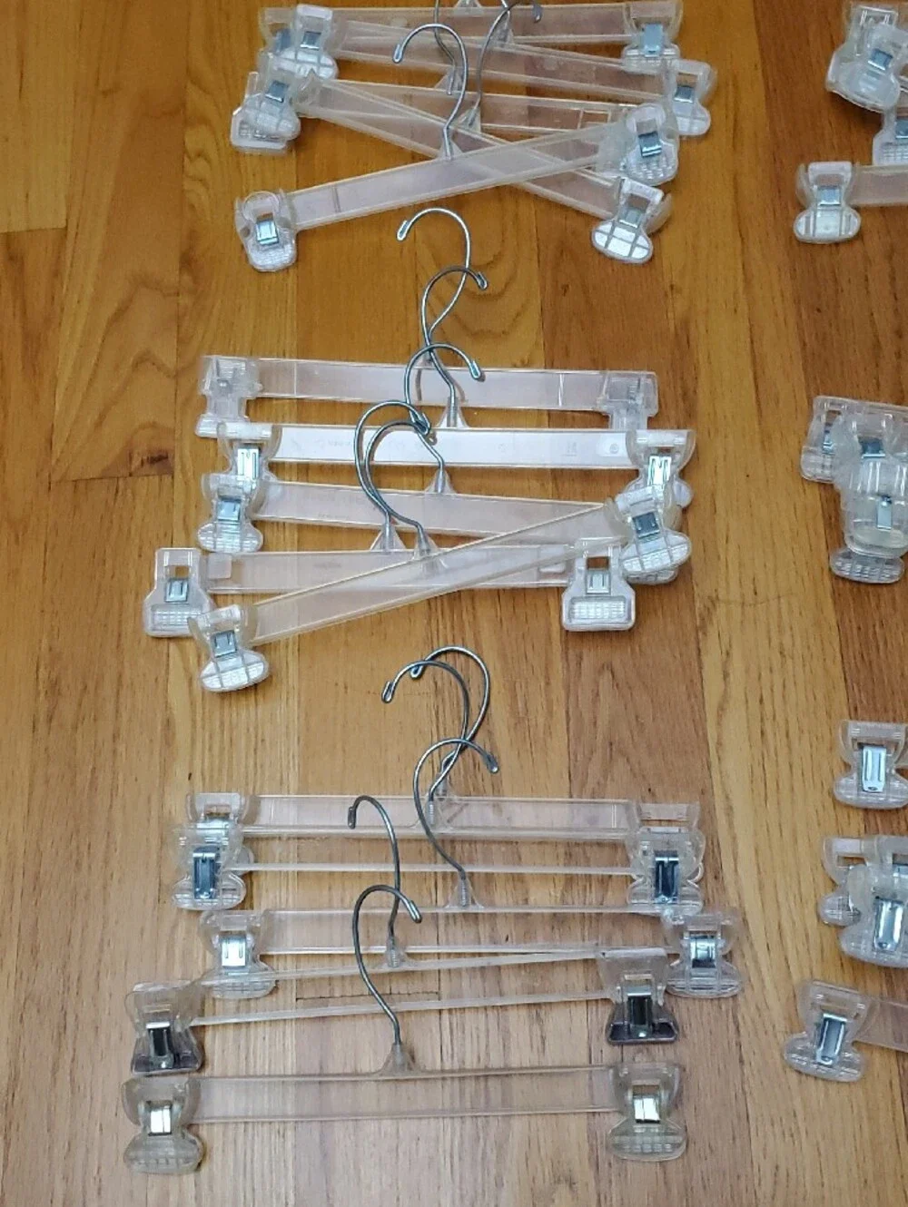 Lot 30 Clear Plastic Clip Hangers